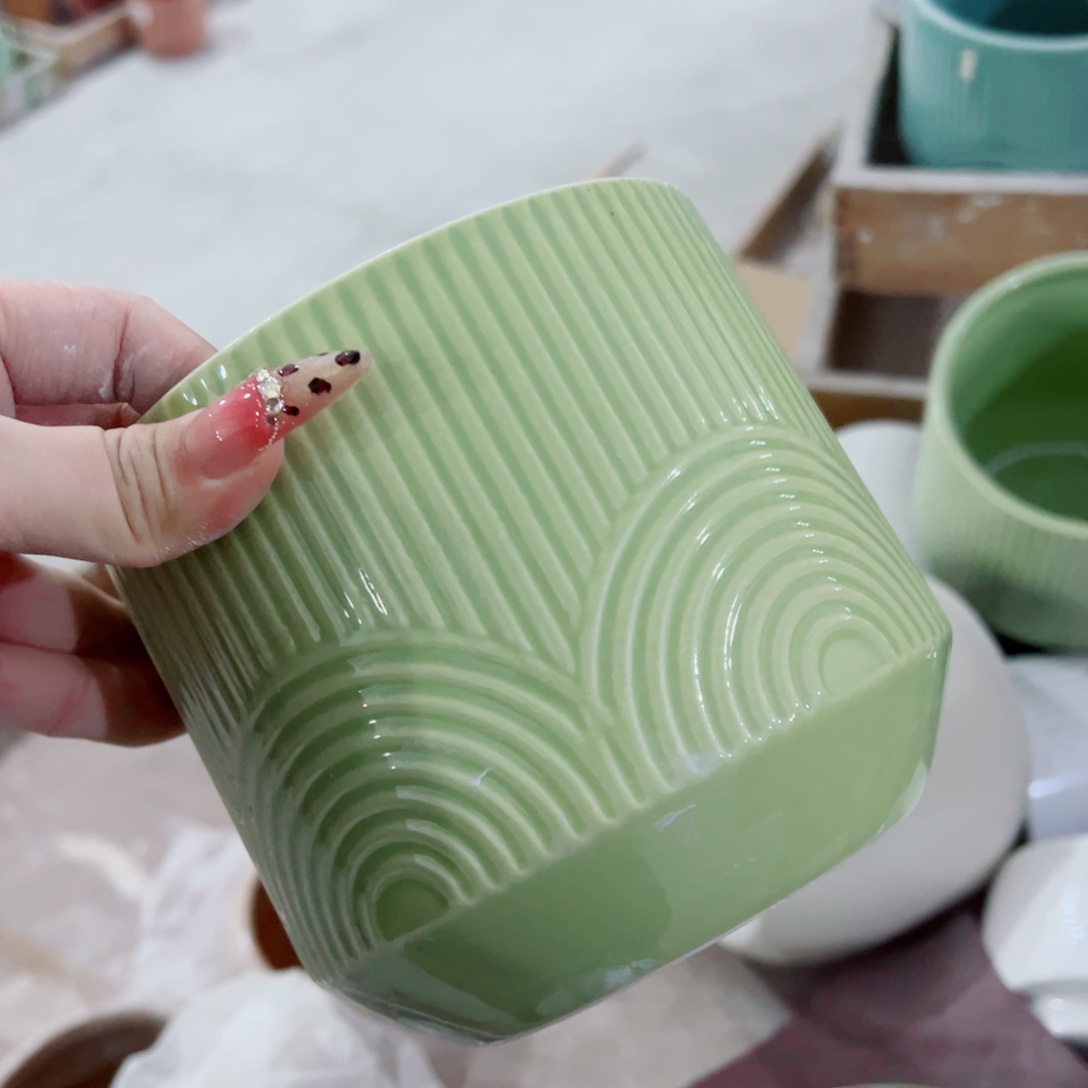 有孔，陶瓷花盆满10米包邮发货