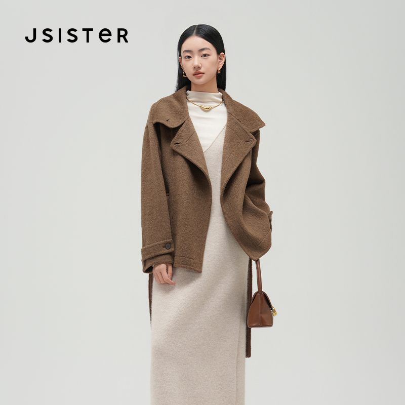 jsister 2025秋季新款 JS女装时尚羊毛呢短款外套 S443105071