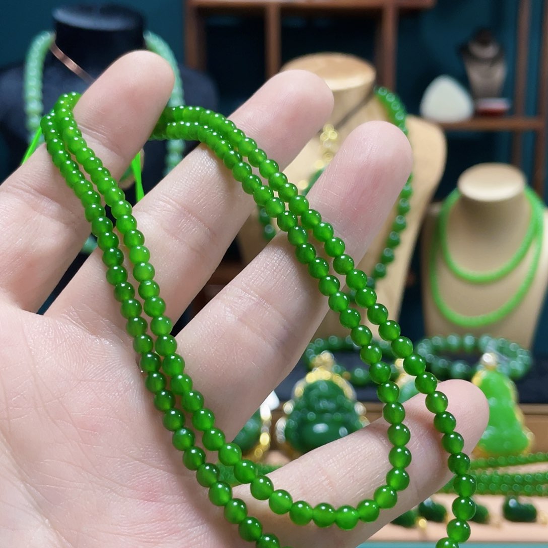 和田玉（碧玉）未镶嵌项链5****8