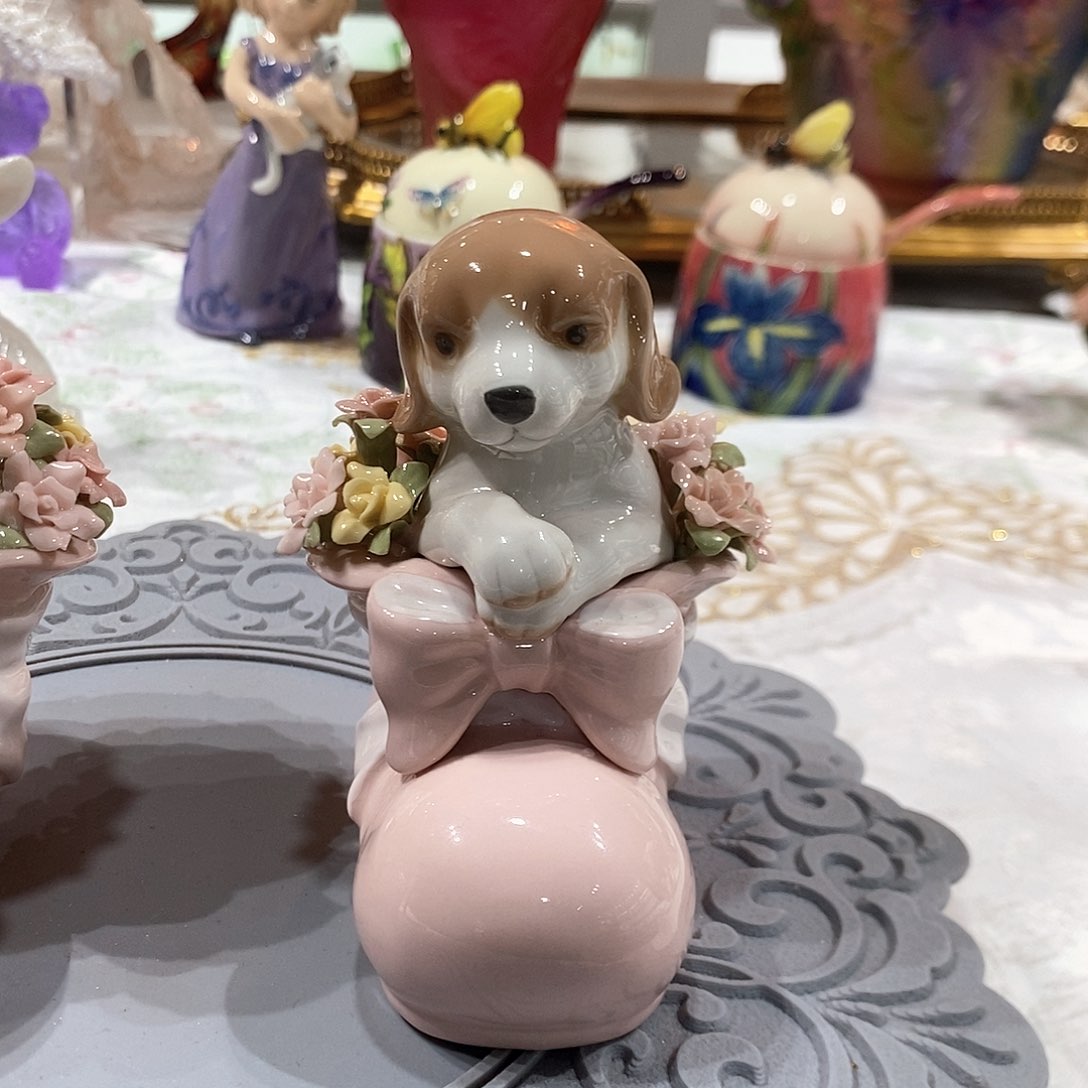 摆件0132骨瓷大头鞋狗狗摆件