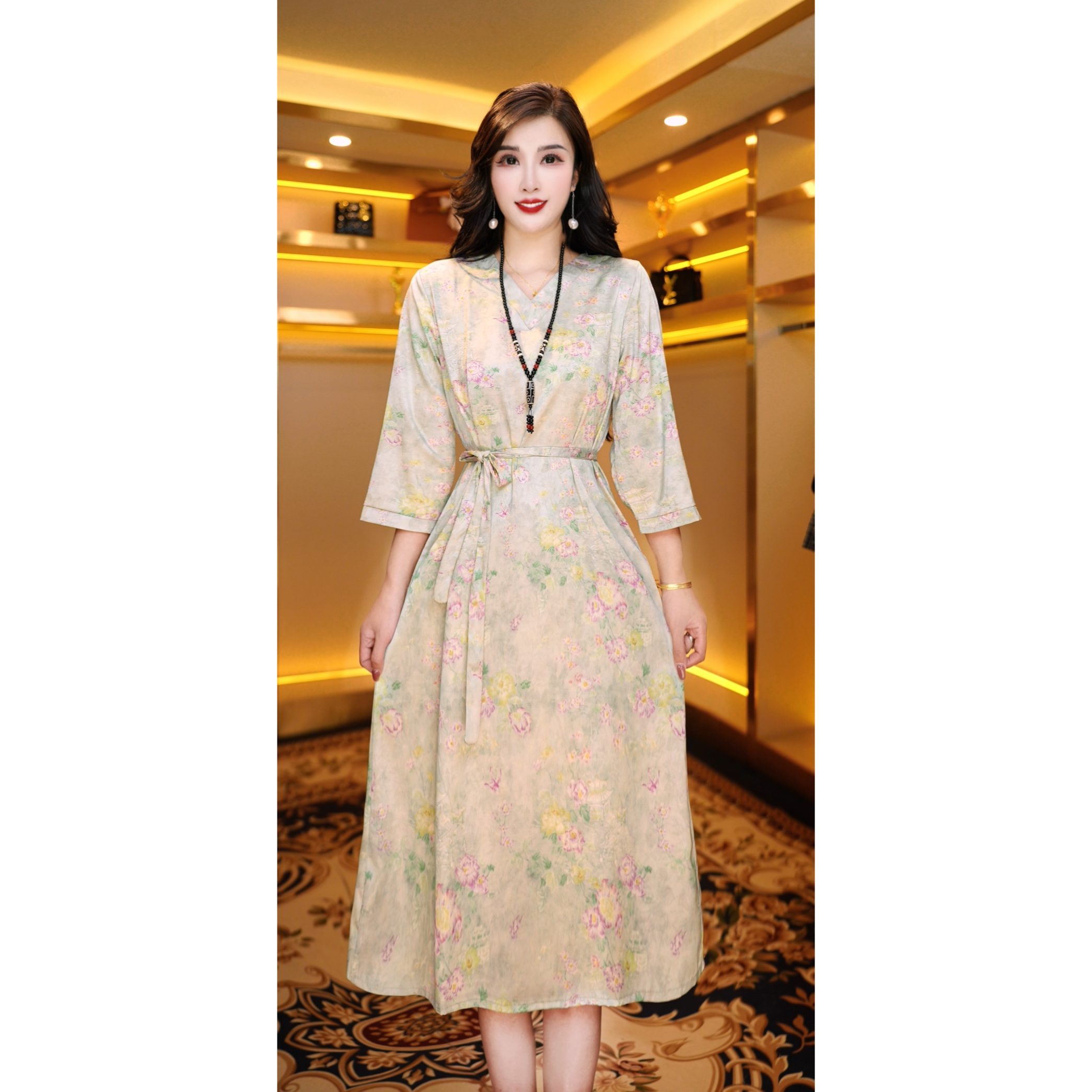 1801-7国风传承气质中高端连衣裙