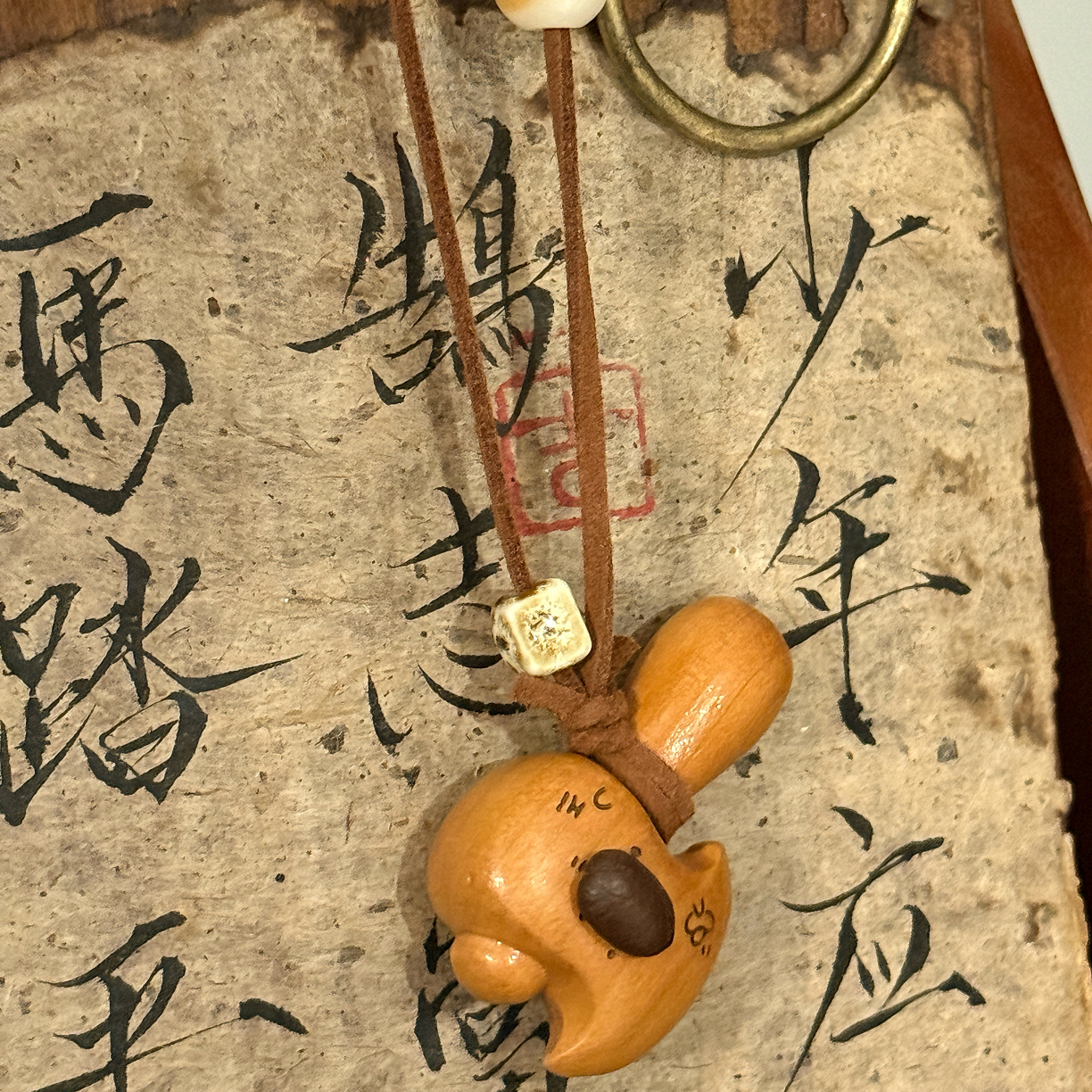 『诸邪退散』天然桃木雕刻宝宝斧宝剑平安扣系列钱袋包挂车挂挂件