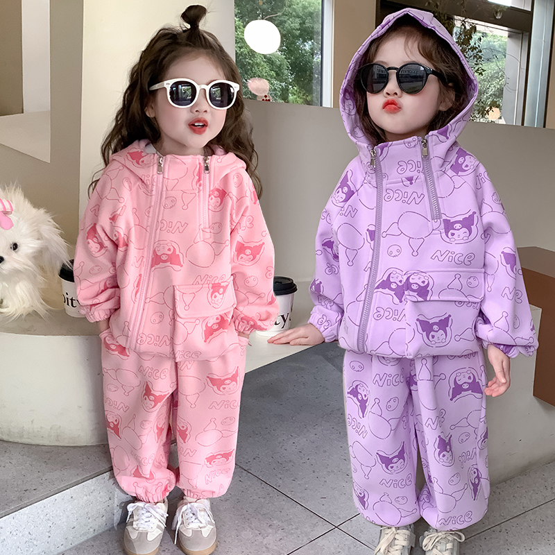 女童库洛米套装2025新款儿童春秋季韩版洋气女宝宝春装休闲两件套