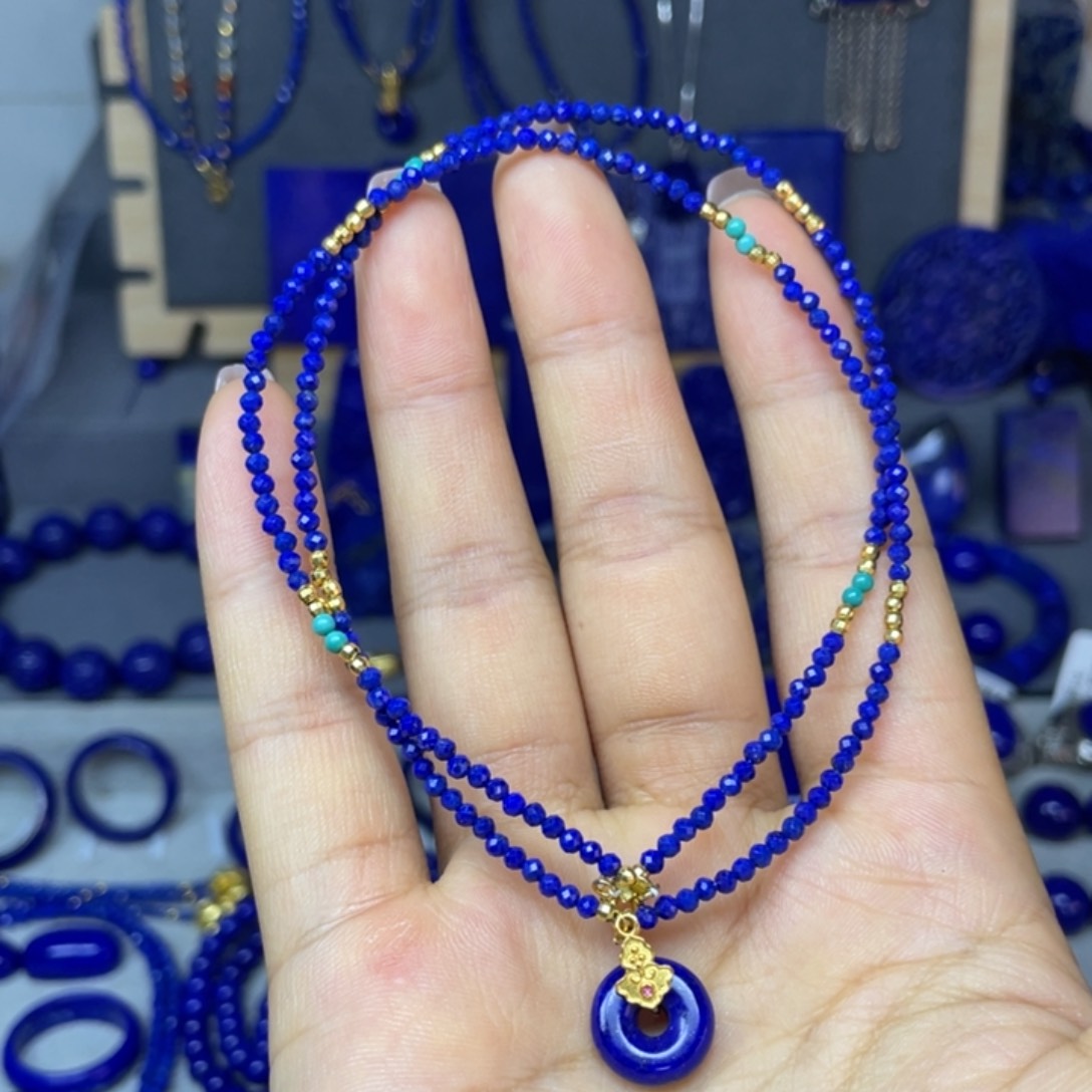 青金石2mm项链未镶嵌