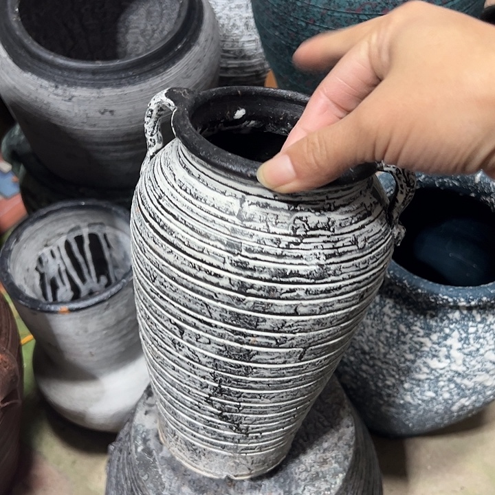 灰色双耳高20口10