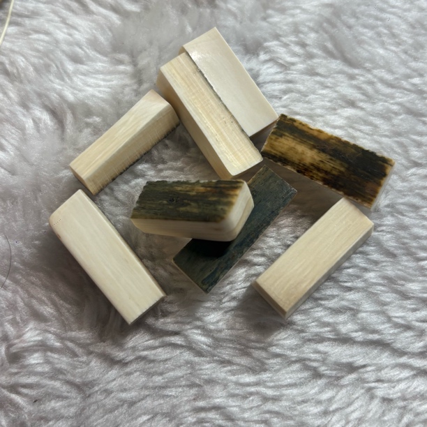 猛犸牙一字三通配饰，没打磨，配纱纸，