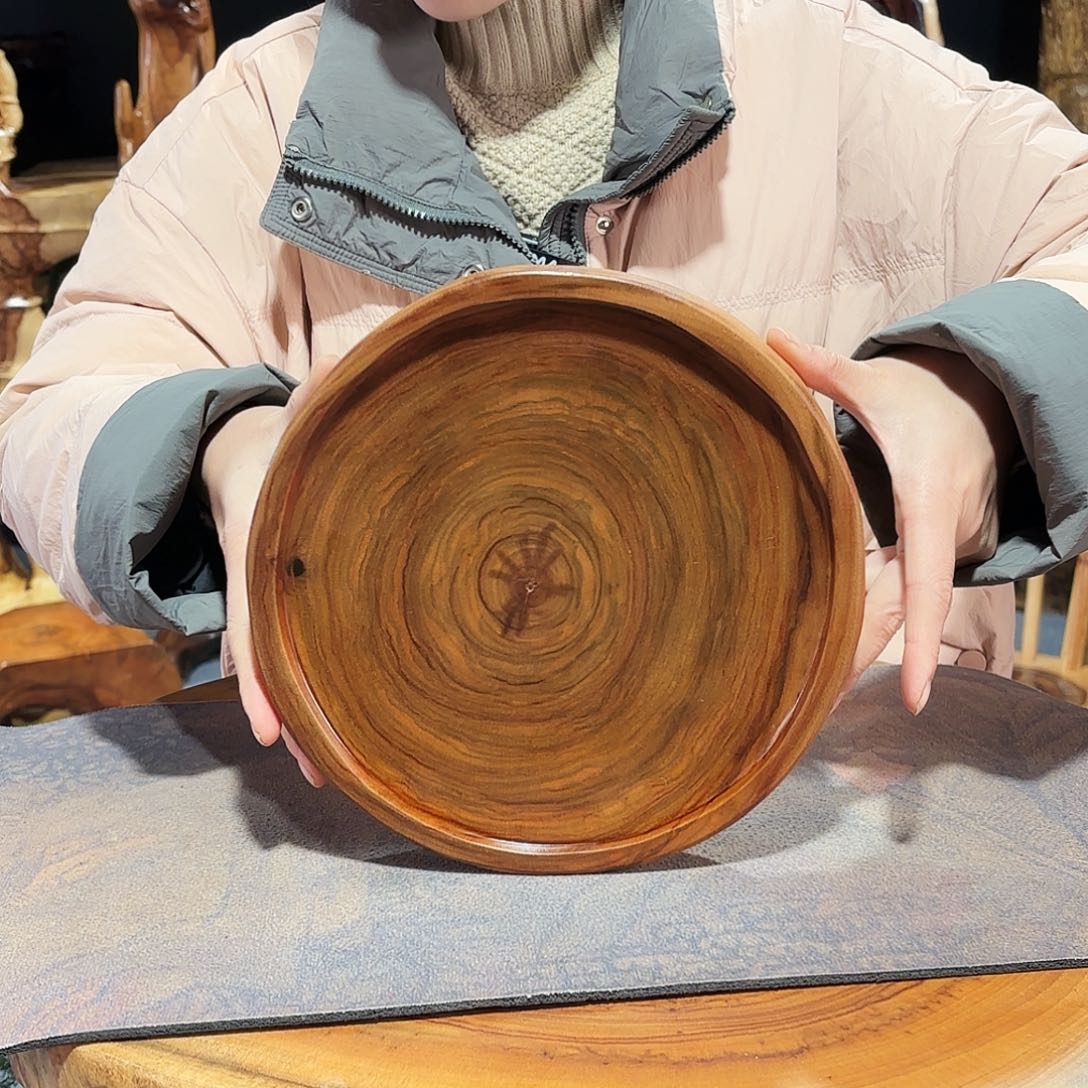 香樟木三足盘23-23-6