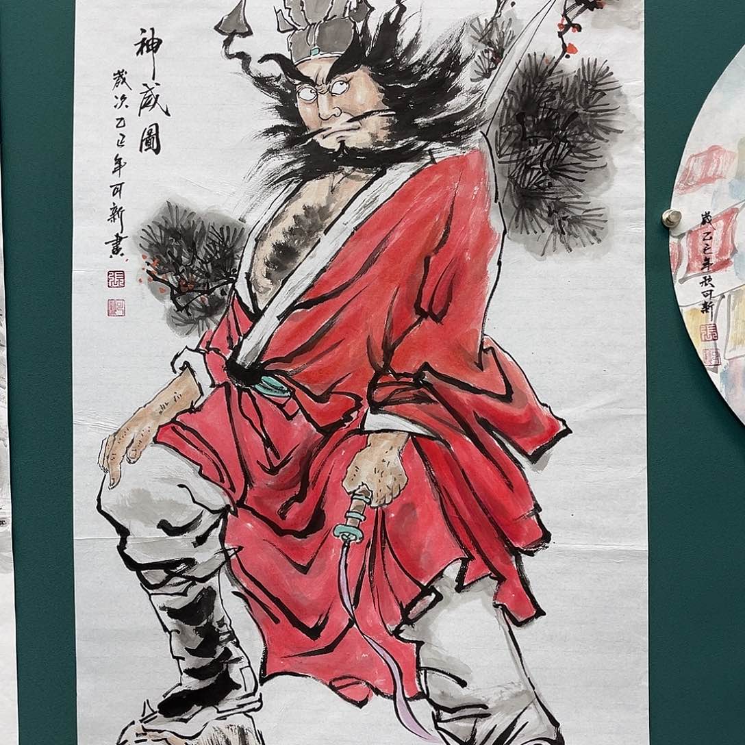 国画艺术家真人手绘