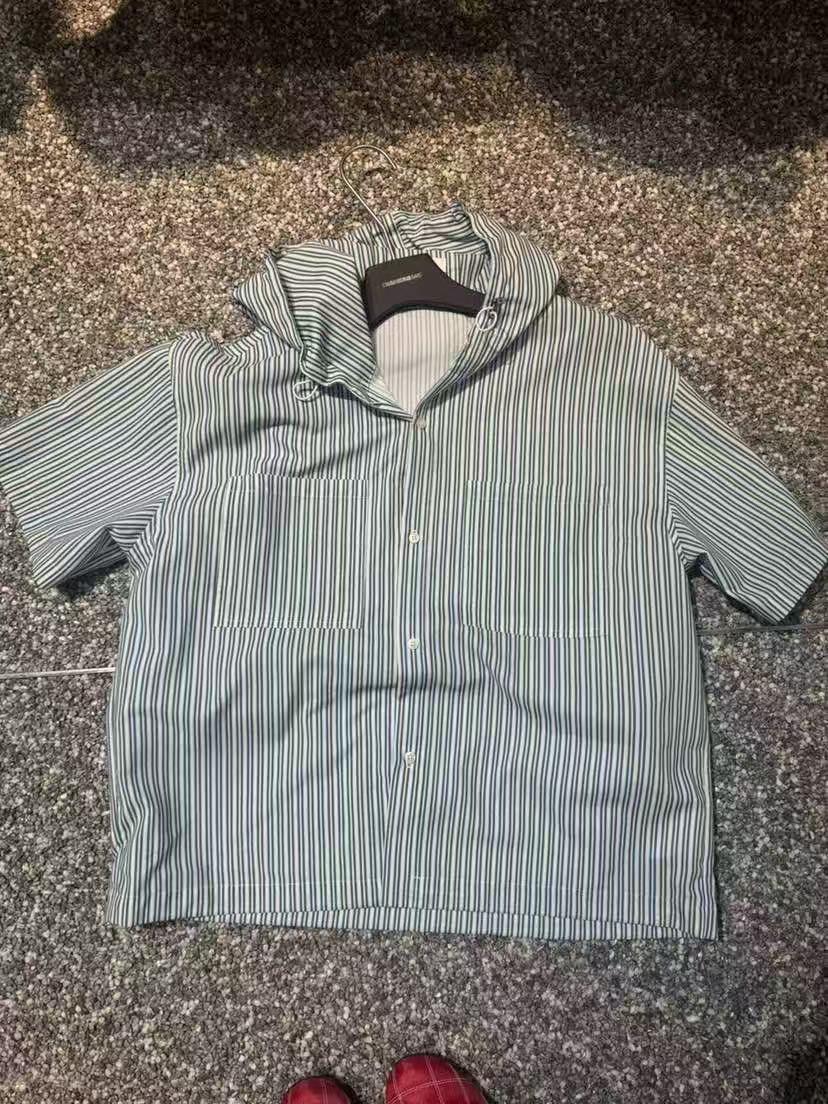 51011 夏季休闲连帽短袖衬衫