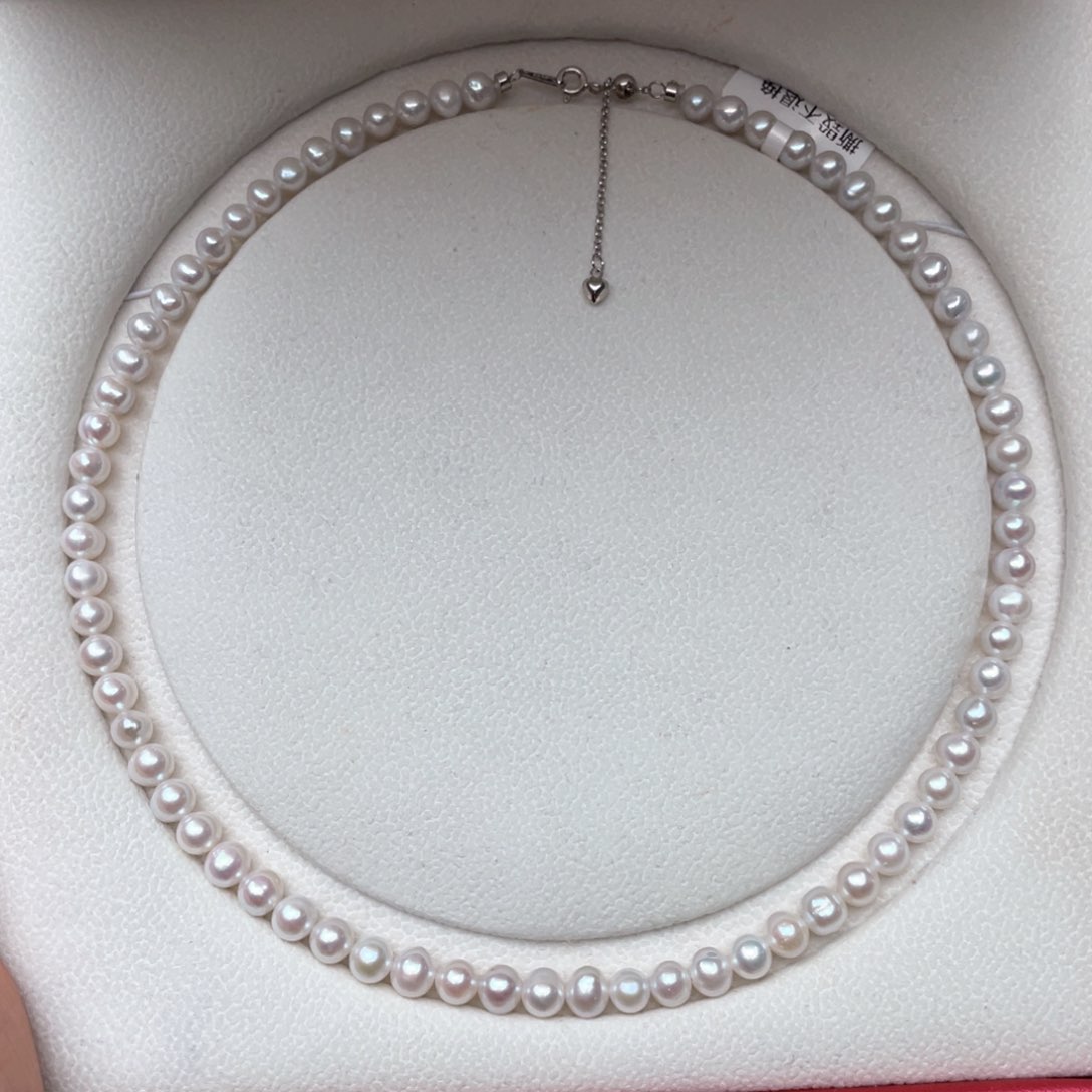 淡水珍珠颈饰银S925镶嵌6-7mm