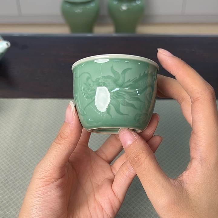 龙泉云间青瓷小米茶器