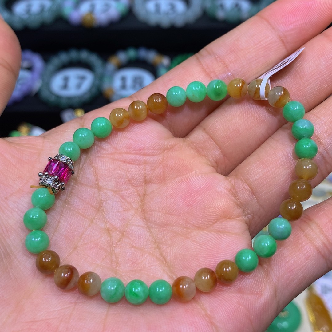 翡翠未镶嵌手链翡翠5+