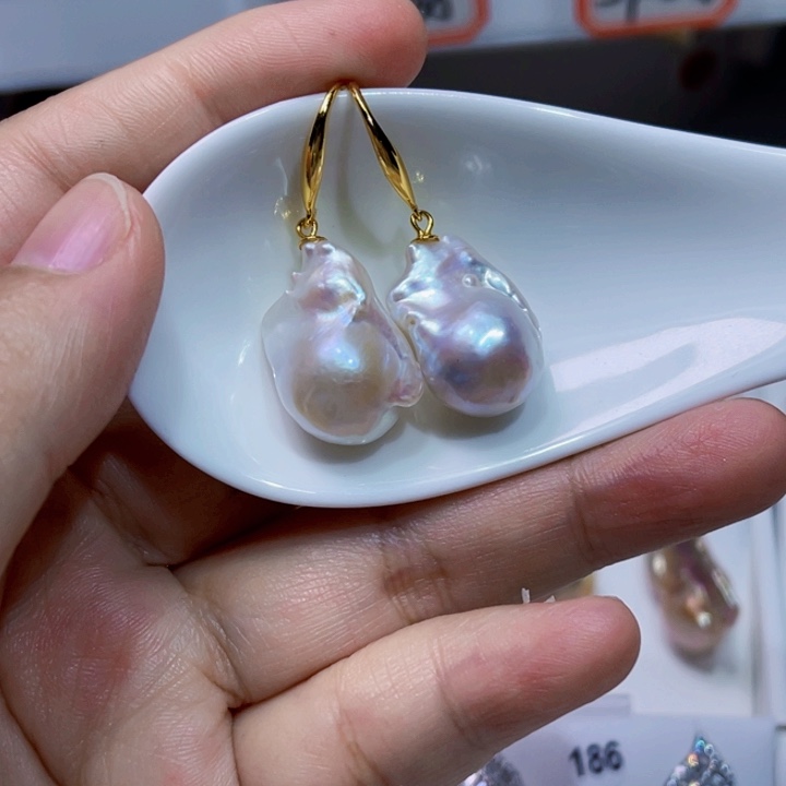 淡水珍珠耳饰银S925镶嵌
