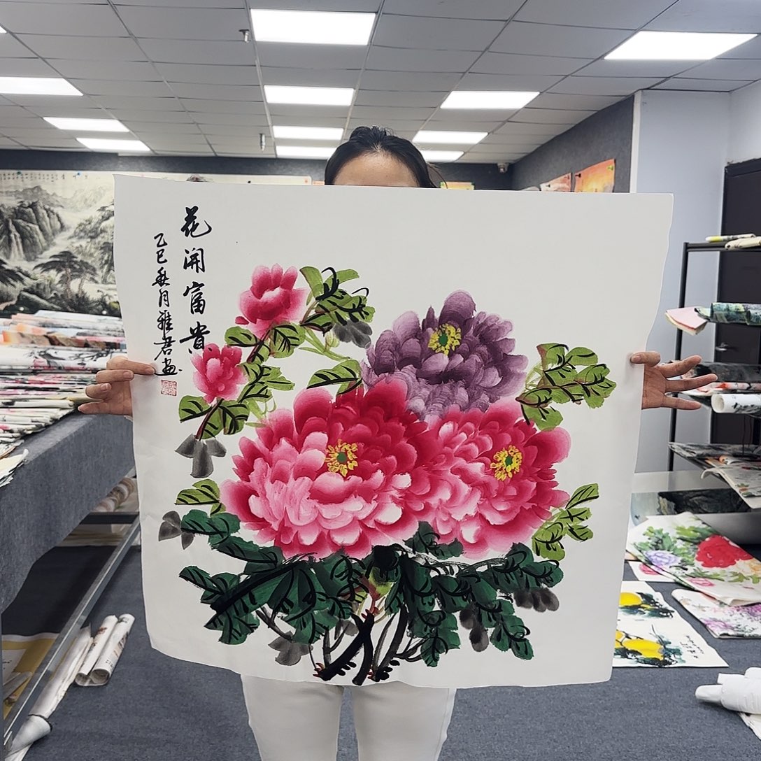 国画作品小姐姐放漏中