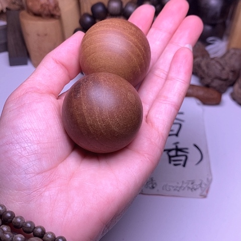 檀香木把件檀香手球