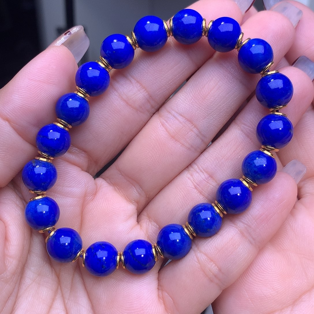 蒲***哥青金石银S925镶嵌9.5m克莱因蓝