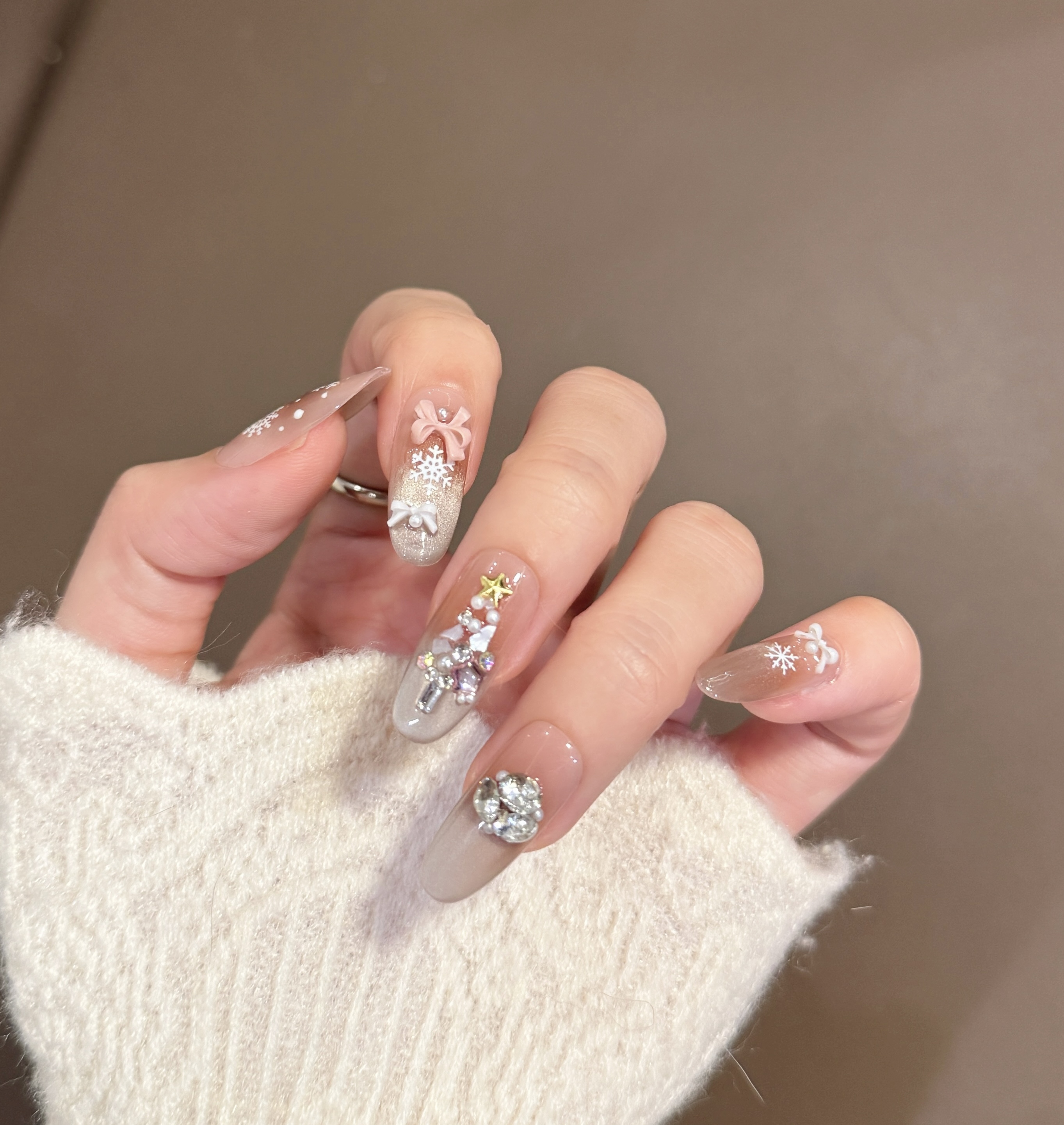 【圣诞初雪411】纯手工穿戴甲