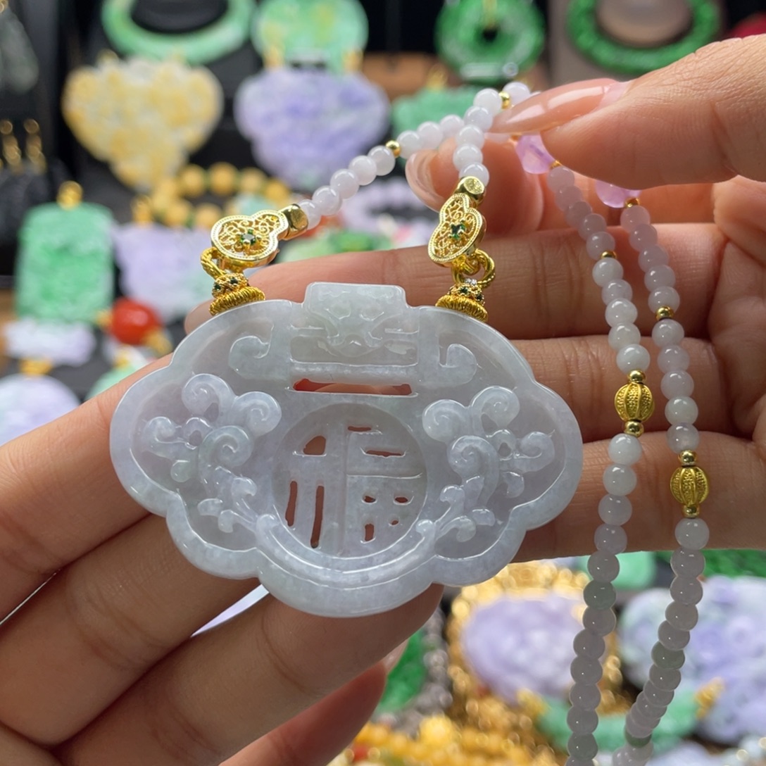 翡翠未镶嵌颈饰代编织