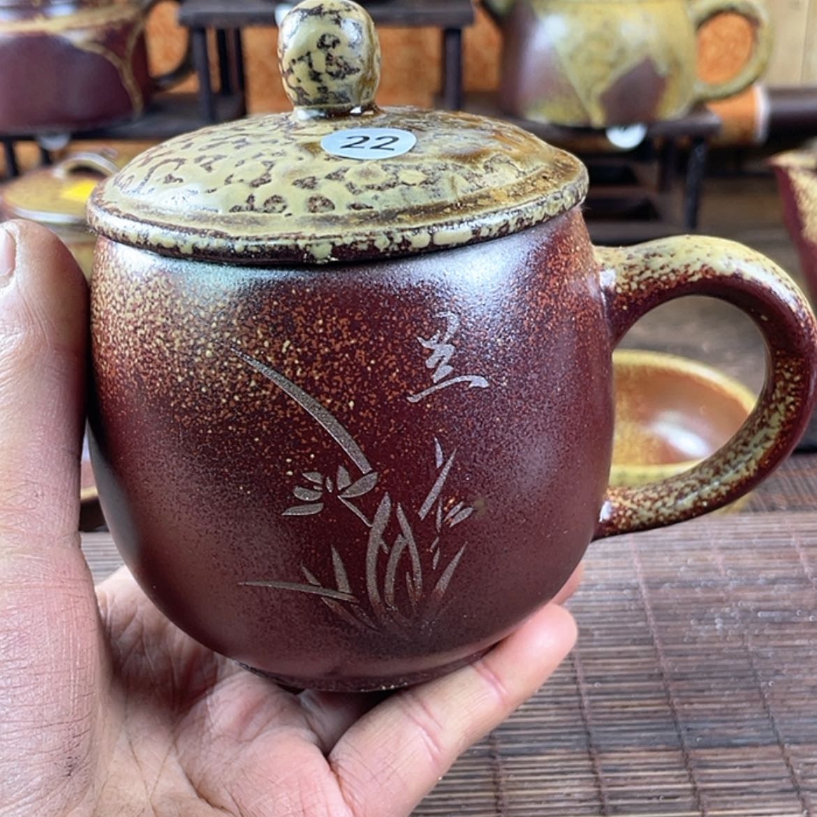 【闪购商品】柴烧盖杯350毫升左右窑宝