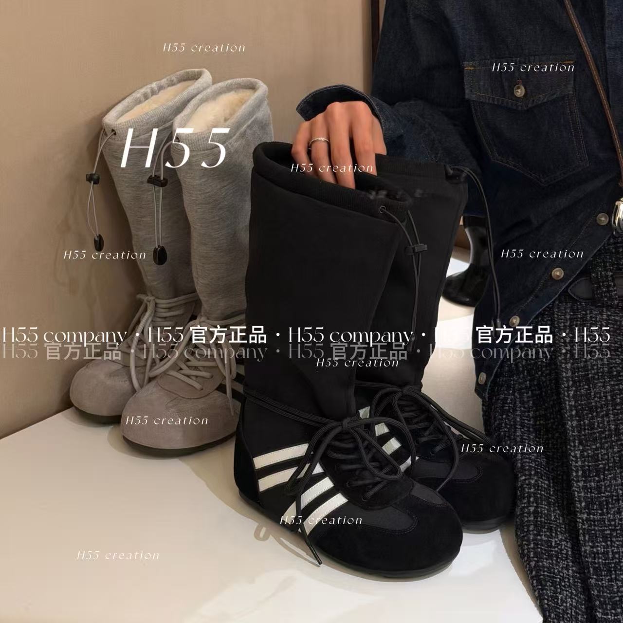 【1200g】超Jennie的冬日圆头德训拳击雪地靴5cm67-3034【X】