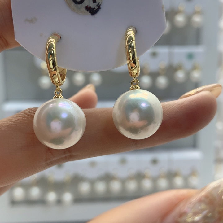 淡水珍珠耳饰银S925镶嵌