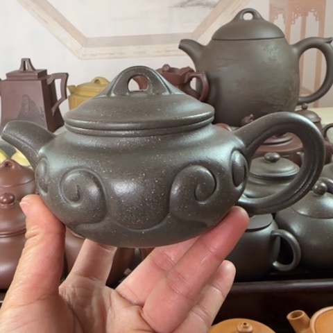 紫砂茶壶梨皮天青250c c