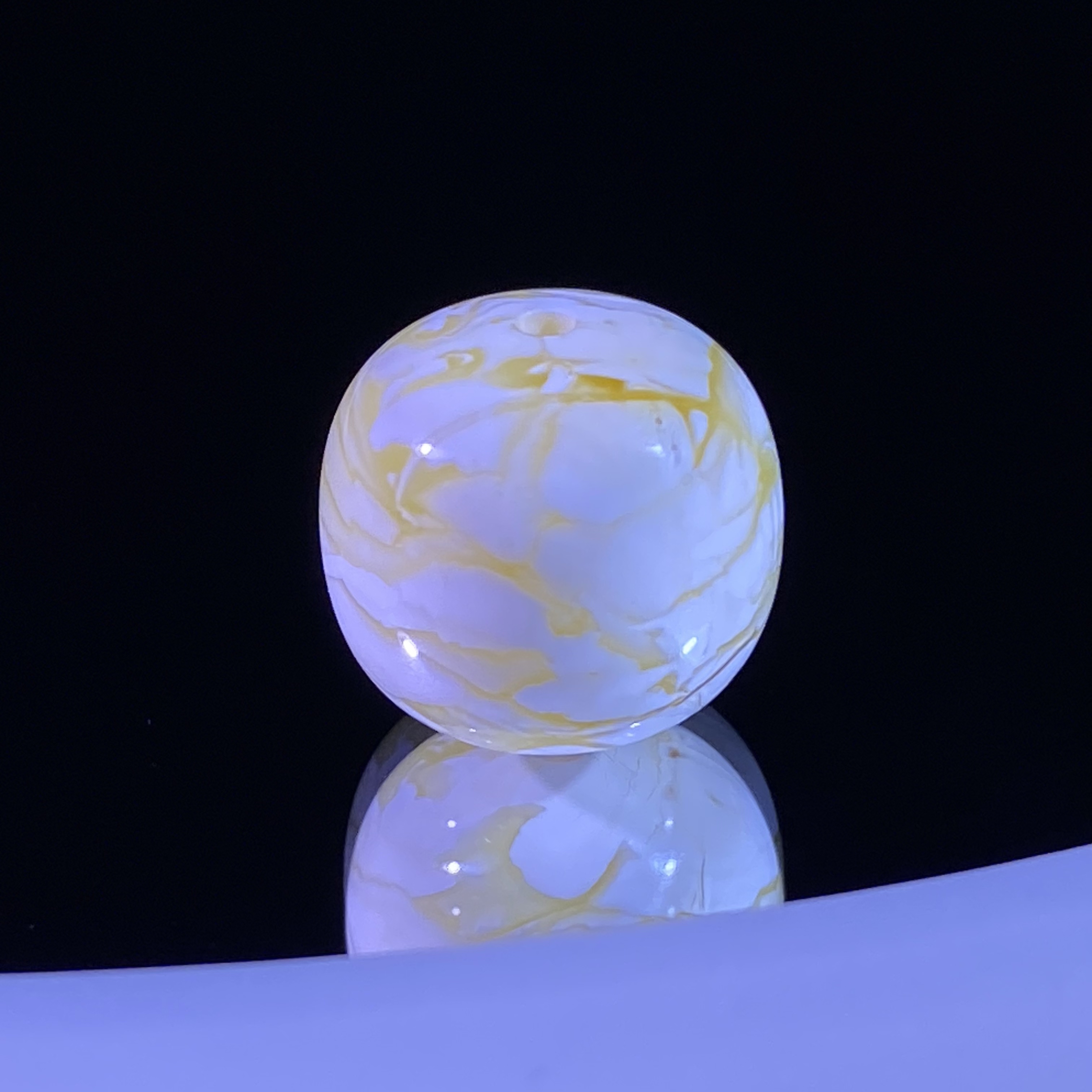 12.5mm油漆白千层雪虎皮纹妖花蜜蜡老型 全品配串好看