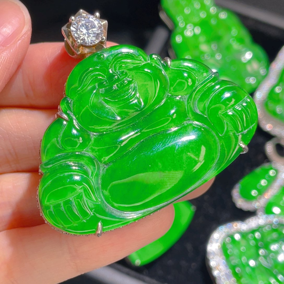 翡翠吊坠(不含链)银S925镶嵌