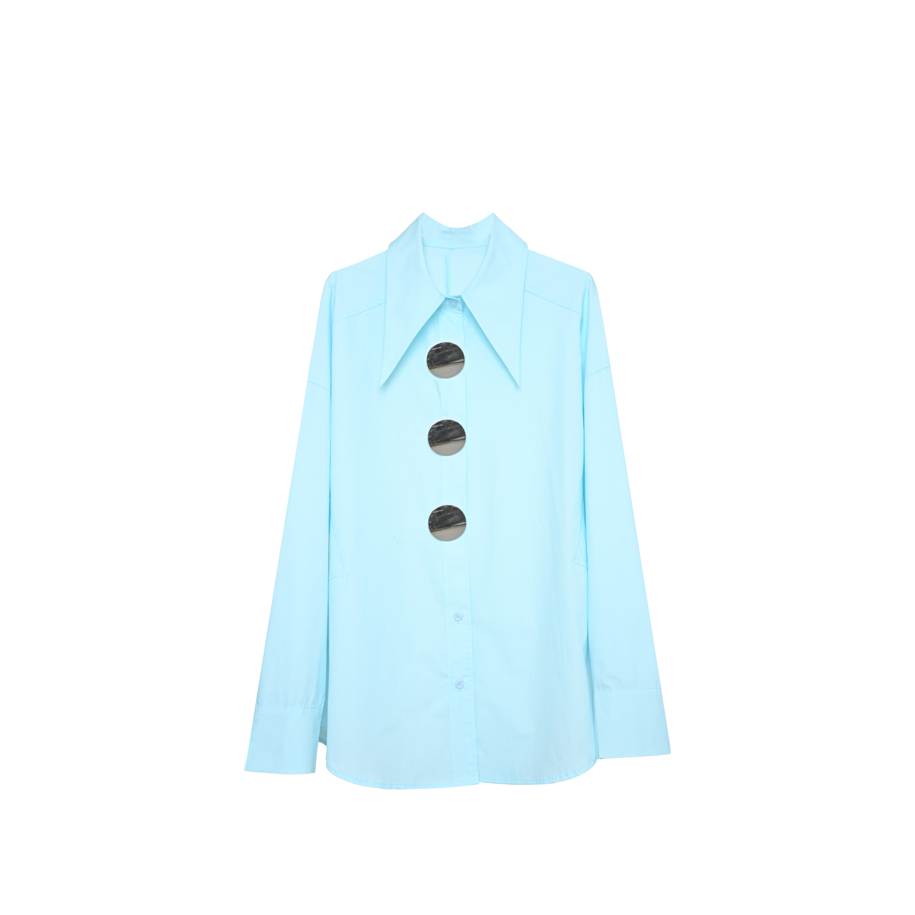 LILI【BASSIRIANA】春纯色气质女士休闲时尚百搭长袖衬衣210559