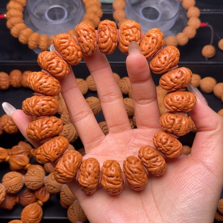 桃核手串22尺寸祥龙手串（21号链接）