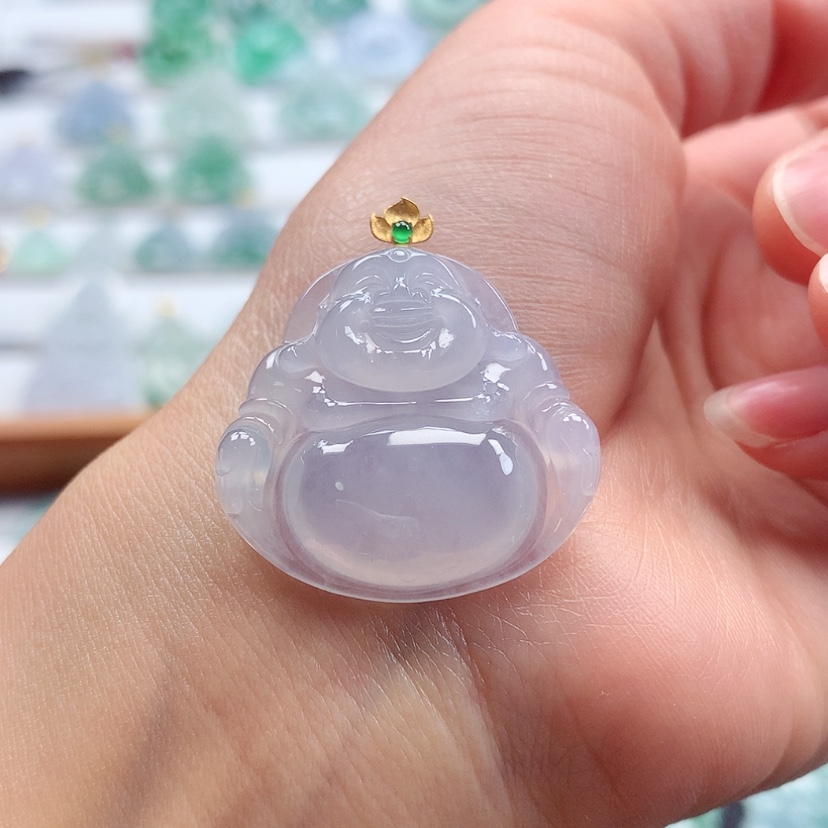 【闪购商品】翡翠吊坠(赠链)18K金镶嵌