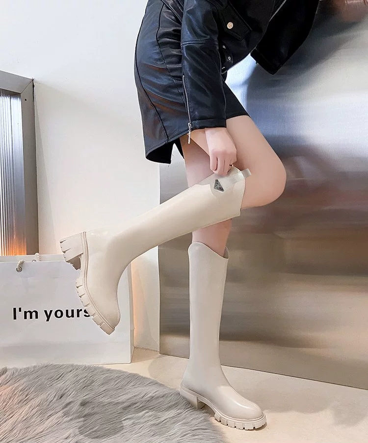 9258时装长靴时尚不过膝潮鞋加绒百搭慢人风