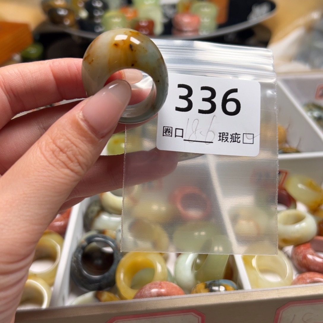 田***野蛇纹石玉未镶嵌戒指