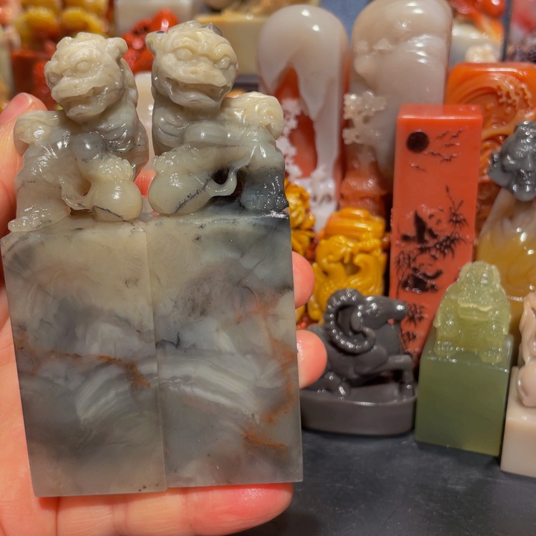 寿山石印石精美对章