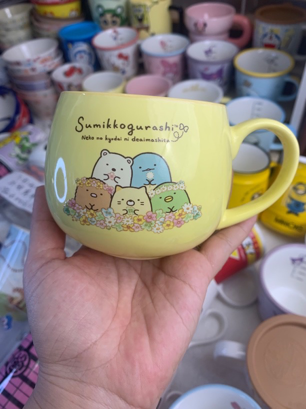 男童女童卡通陶瓷咖啡杯角落生物风格家用喝水小马克杯