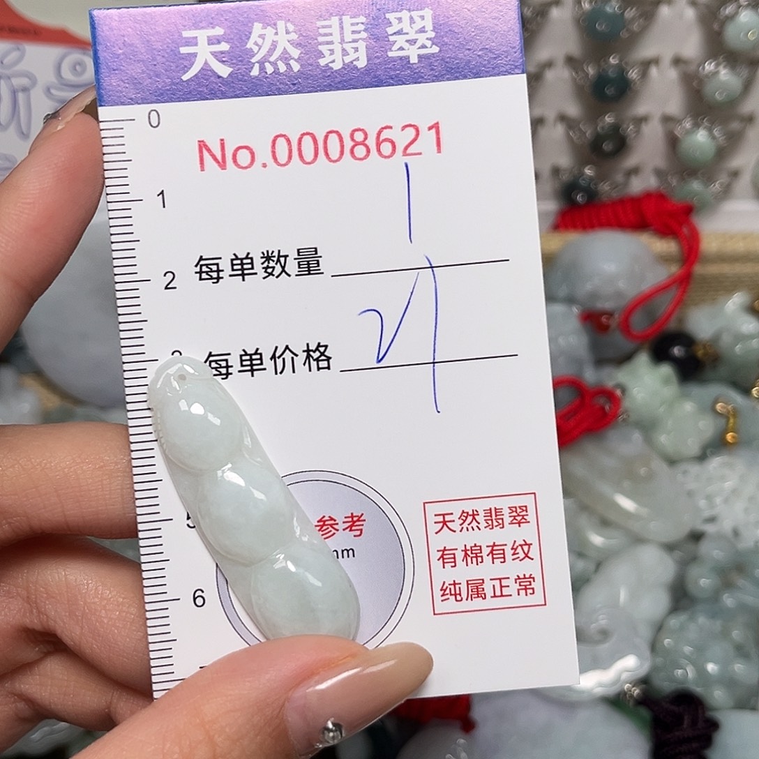 翡翠未镶嵌颈饰豆子