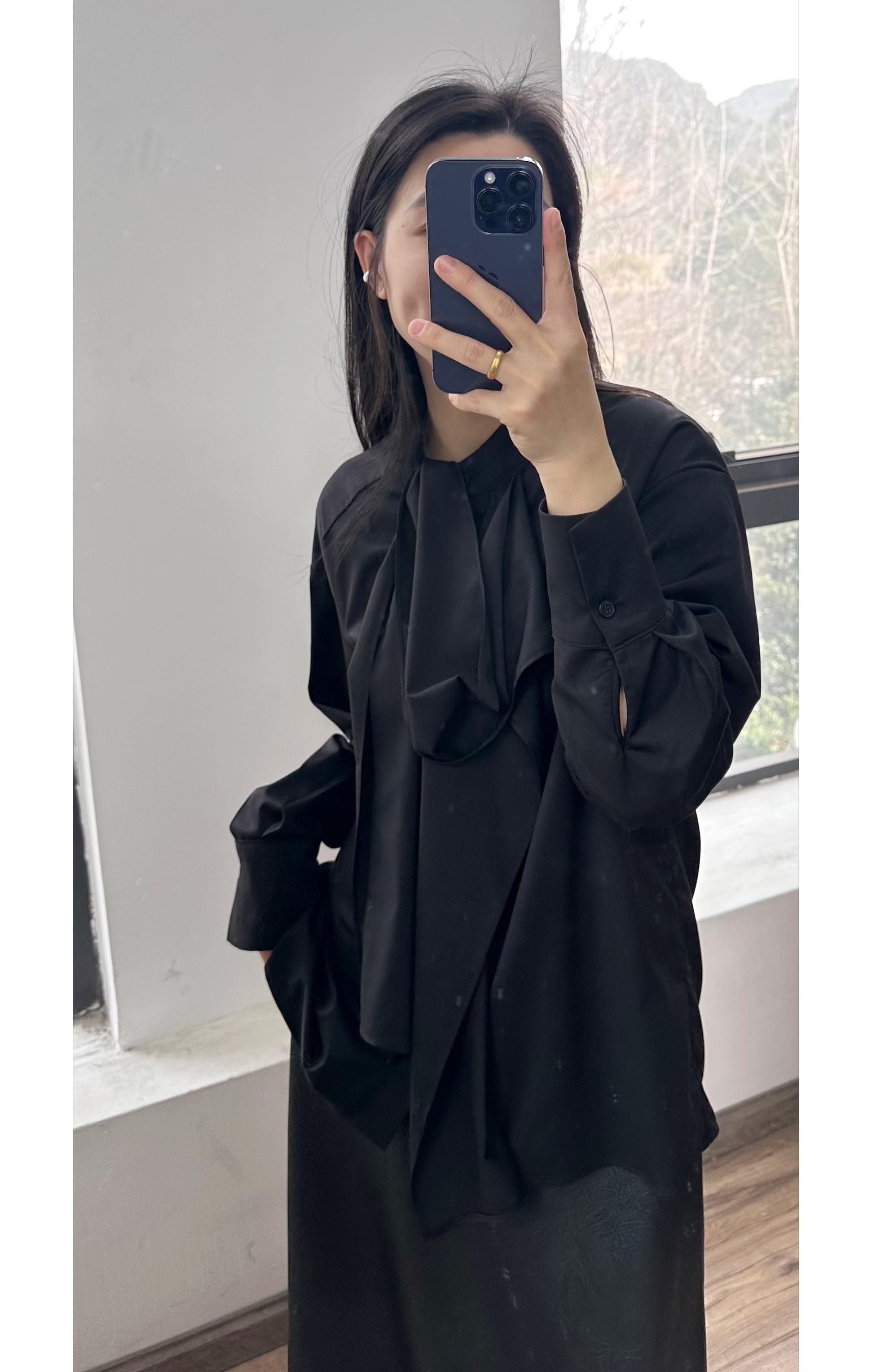 MUX｜飘带设计感垂感小众简约衬衫设计小众衣服20703
