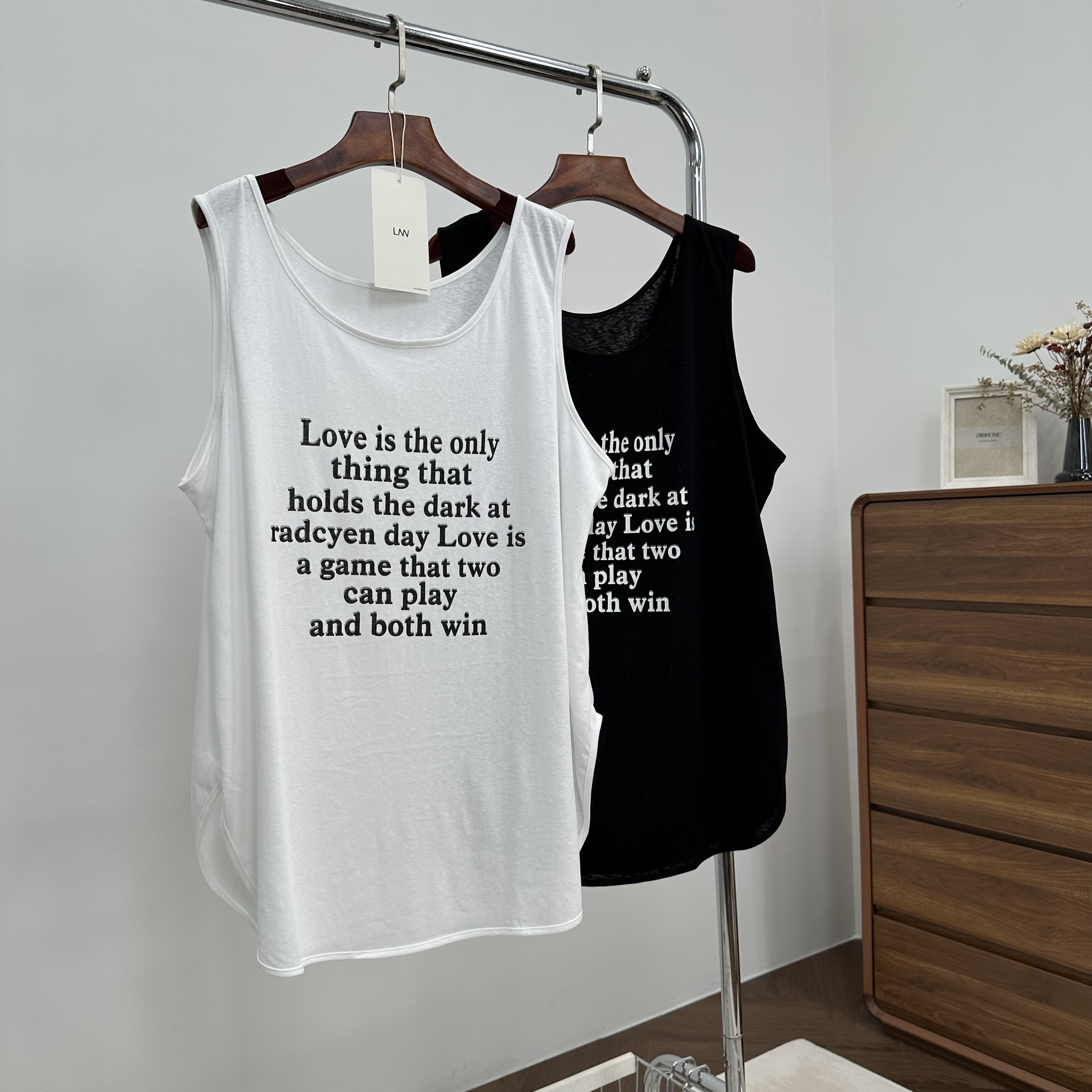 【林南南】圆领印花字母无袖雪花背心时尚休闲百搭潮流67276