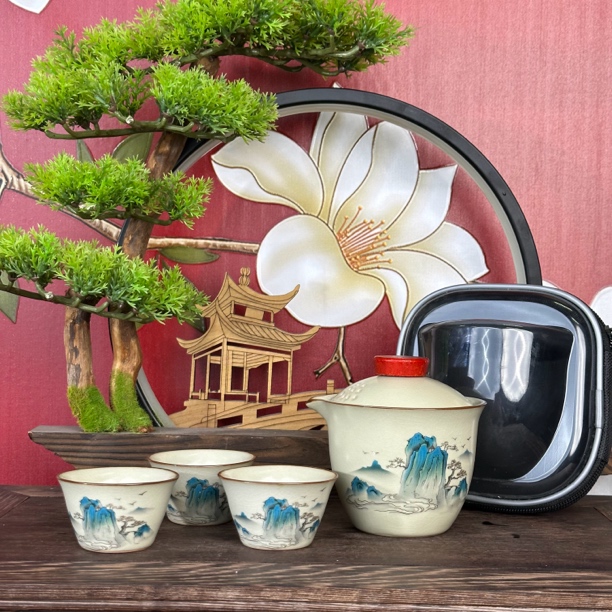 当代 旅行套-黄汝窑千里江山（一壶三杯）ZH381