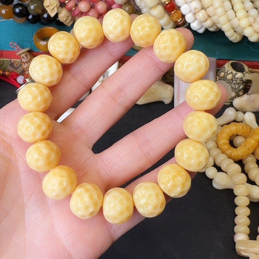 驼骨手串/手链骆驼骨糯黄14尺寸单圈
