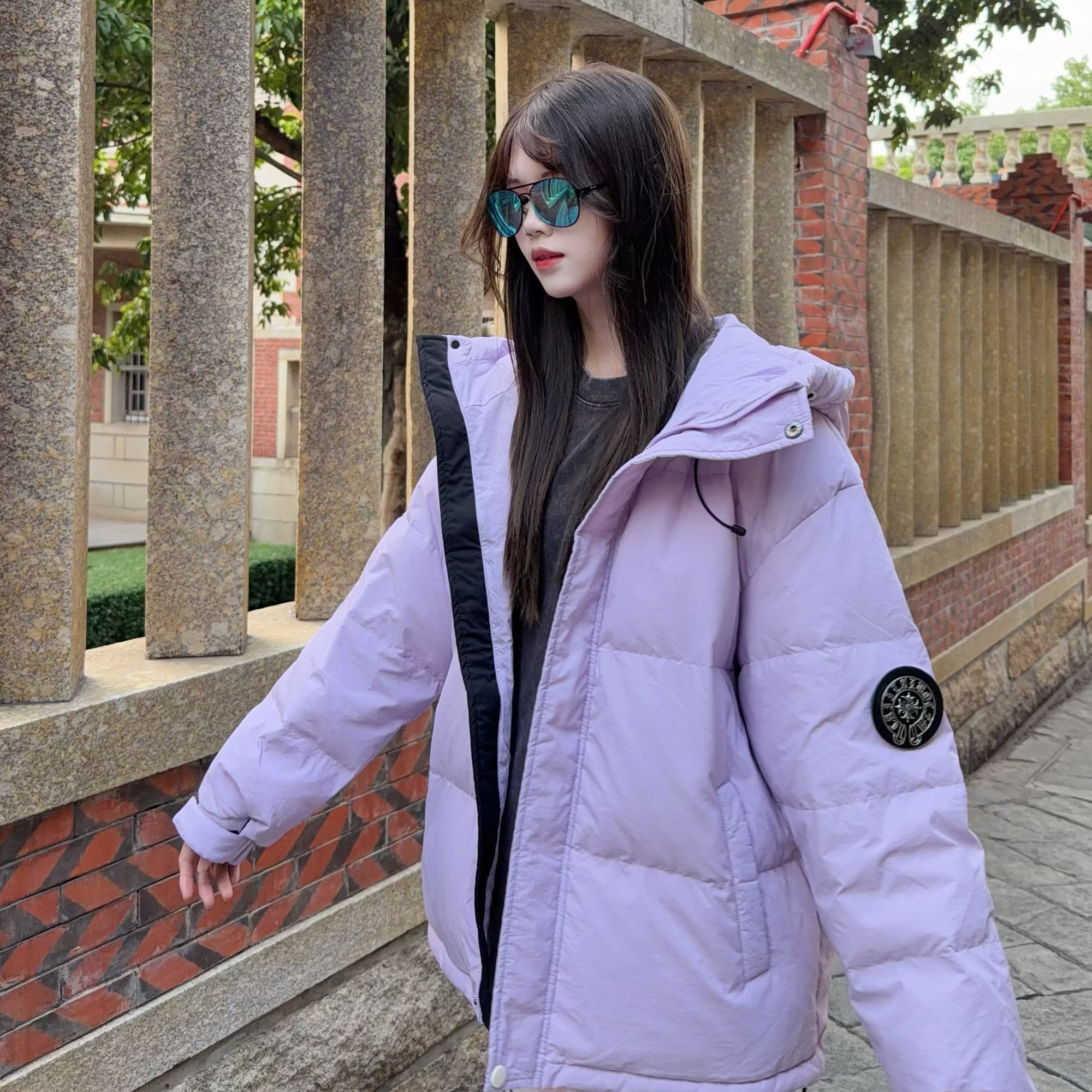 90白鸭绒毛绒情侣轻薄连帽羽绒冬季