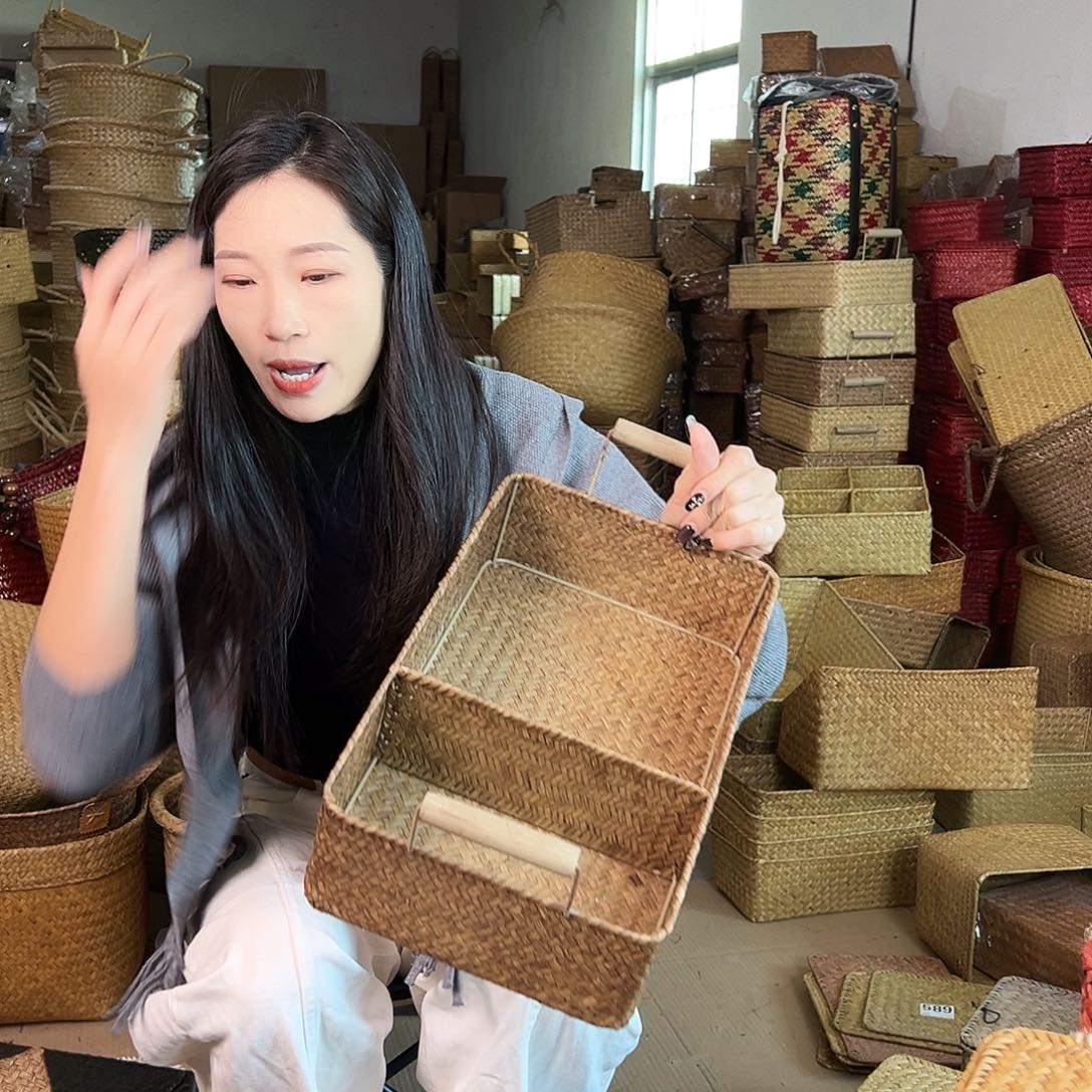 草编草编包/草编收纳盒带瑕疵