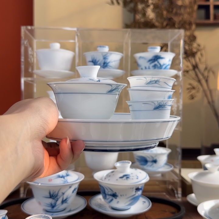 孟***骏干泡台一个 盖碗兰花150cc 三个美人兰花