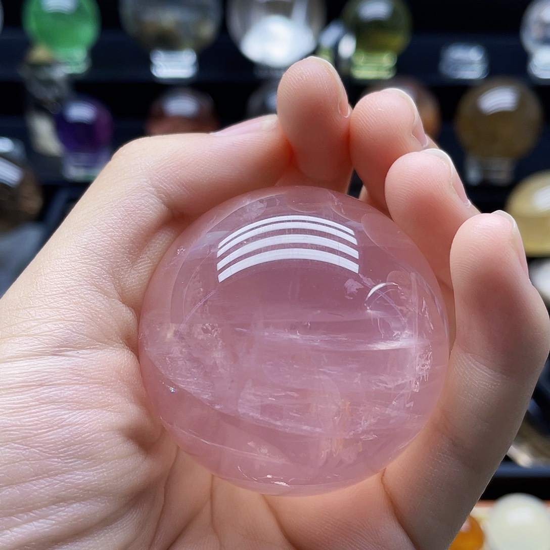 未镶嵌珠宝半成品水晶天然粉水晶六芒星5cm