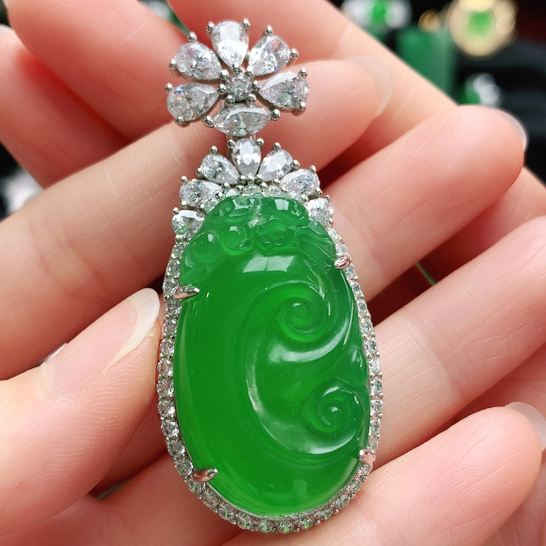 玛瑙/玉髓吊坠银S925镶嵌