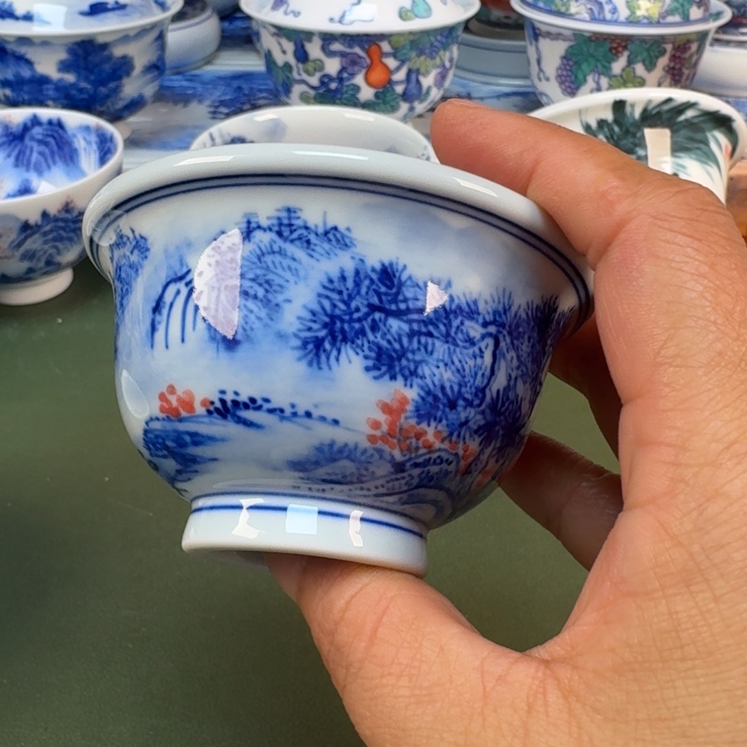 陶瓷景德镇纯手绘茶具圆圆240