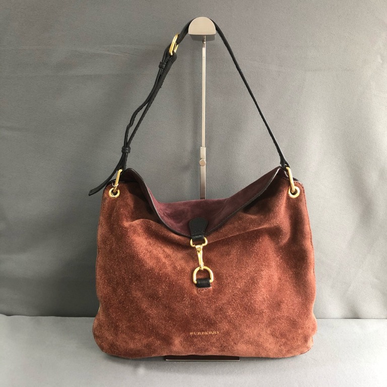 95新 BURBERRY/博柏利 拾锦奢品 巴宝莉麂皮单肩包 