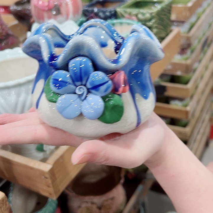 有孔.凑满10元发货多肉陶瓷花盆！