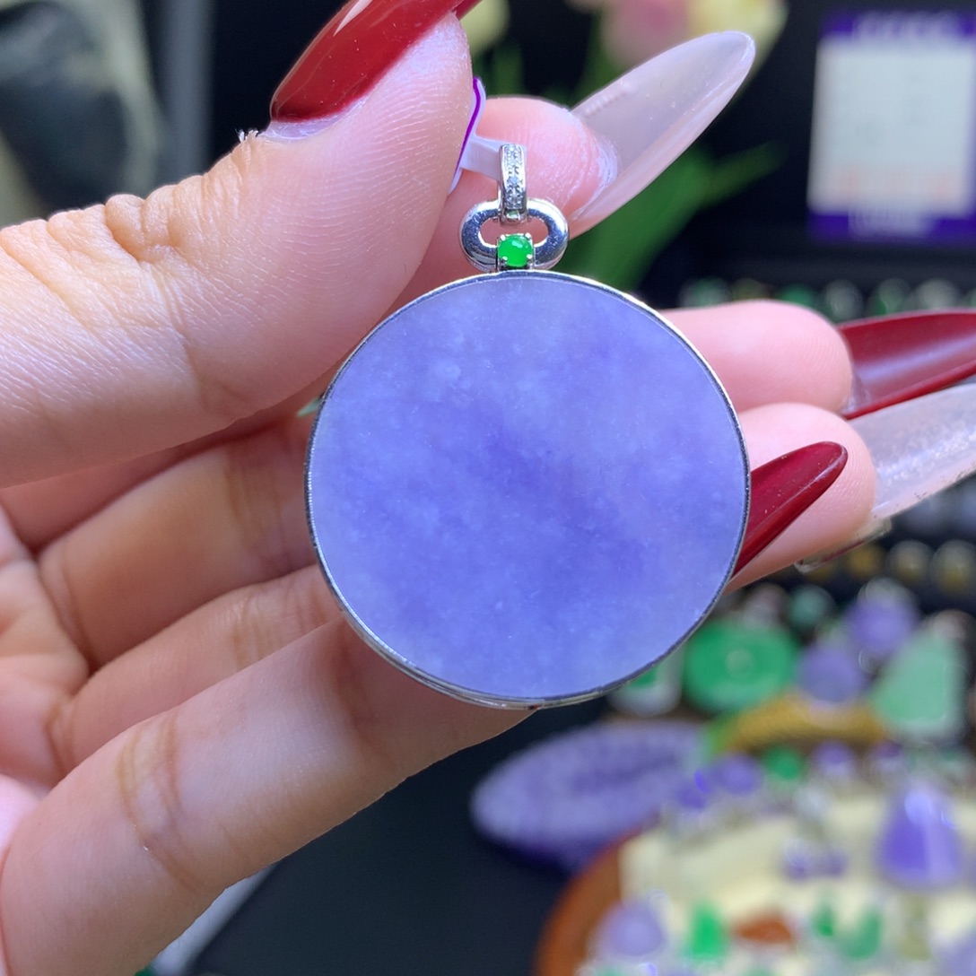 翡翠颈饰18K金镶嵌天然