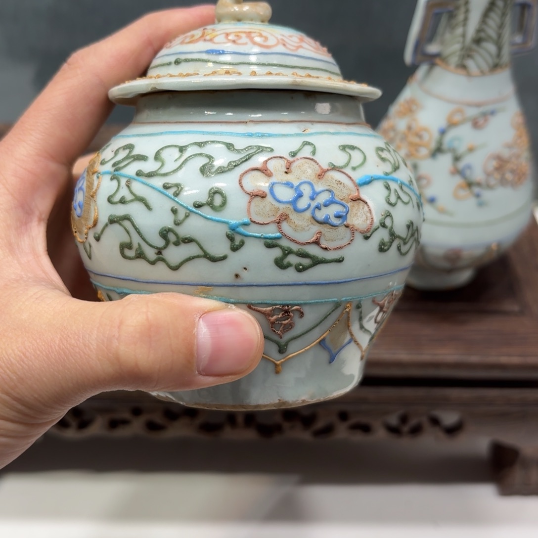 沃***野摆件陶瓷器工艺品摆件沥粉